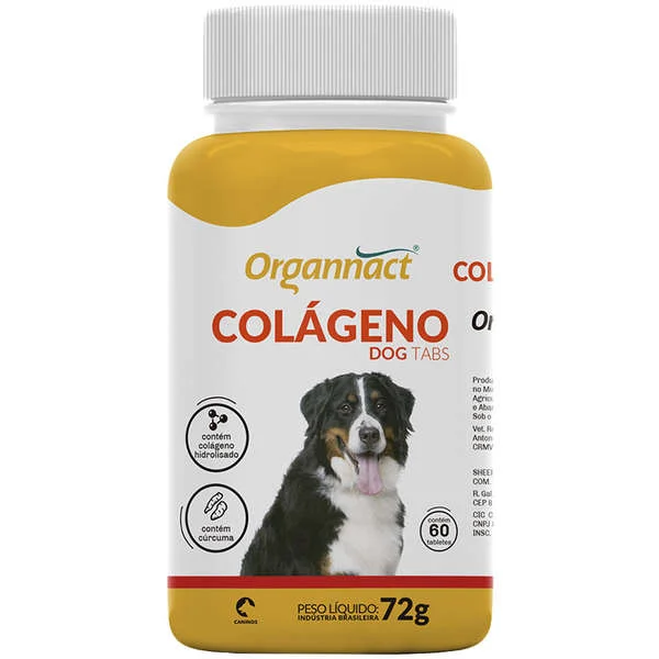 Suplemento Colágeno Dog Tabs Organnact 72g