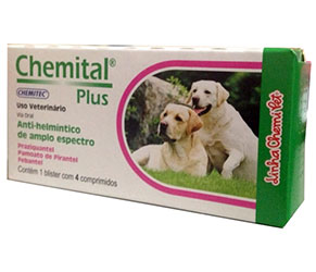 Vermífugo Chemital Para Cachorro Plus 4 Comprimidos