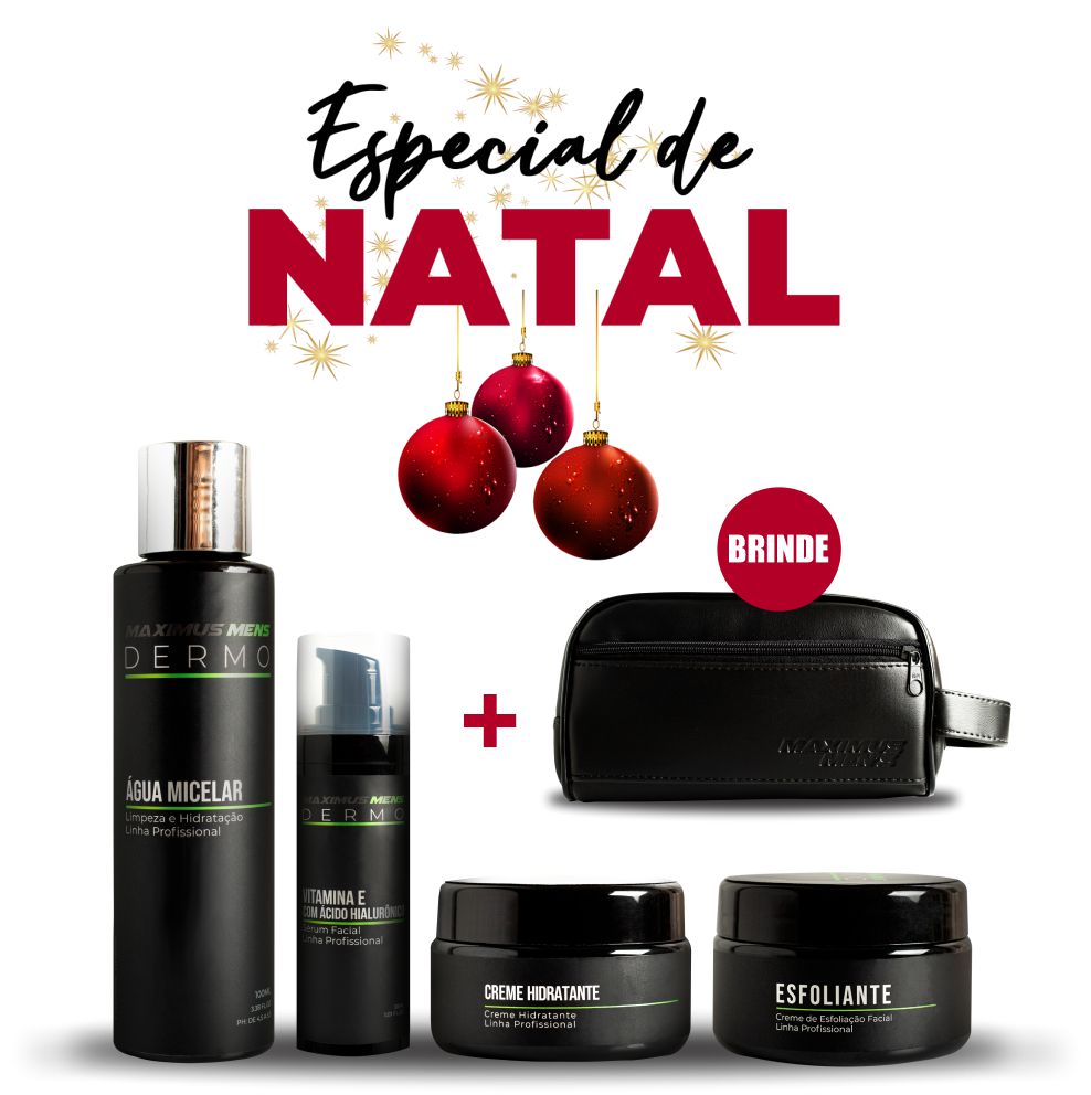 Kit Natal Total Skincare para Limpeza e Hidratação Facial + Brinde Nécessaire