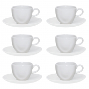 Conjunto de 6 Xícaras de Chá com Pires - Ryo White - Oxford Porcelanas