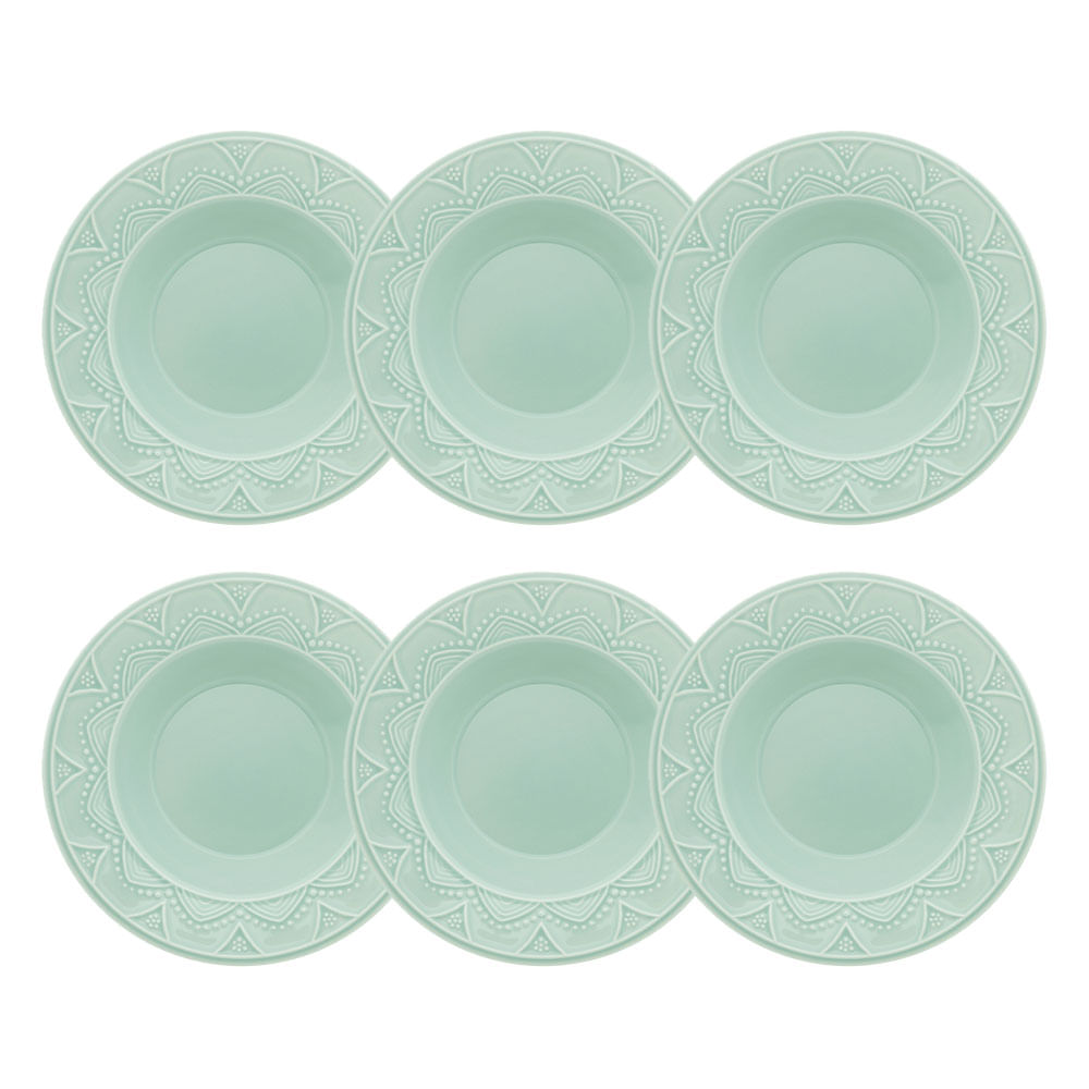 Conjunto de 6 Pratos Fundos - Serena Essence - Oxford Porcelanas