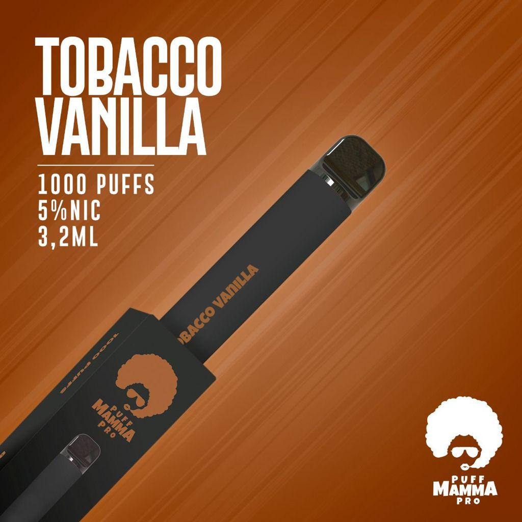 Pod descartável Puff Mamma - Pro - 1000 Puffs - Tobacco Vanilla