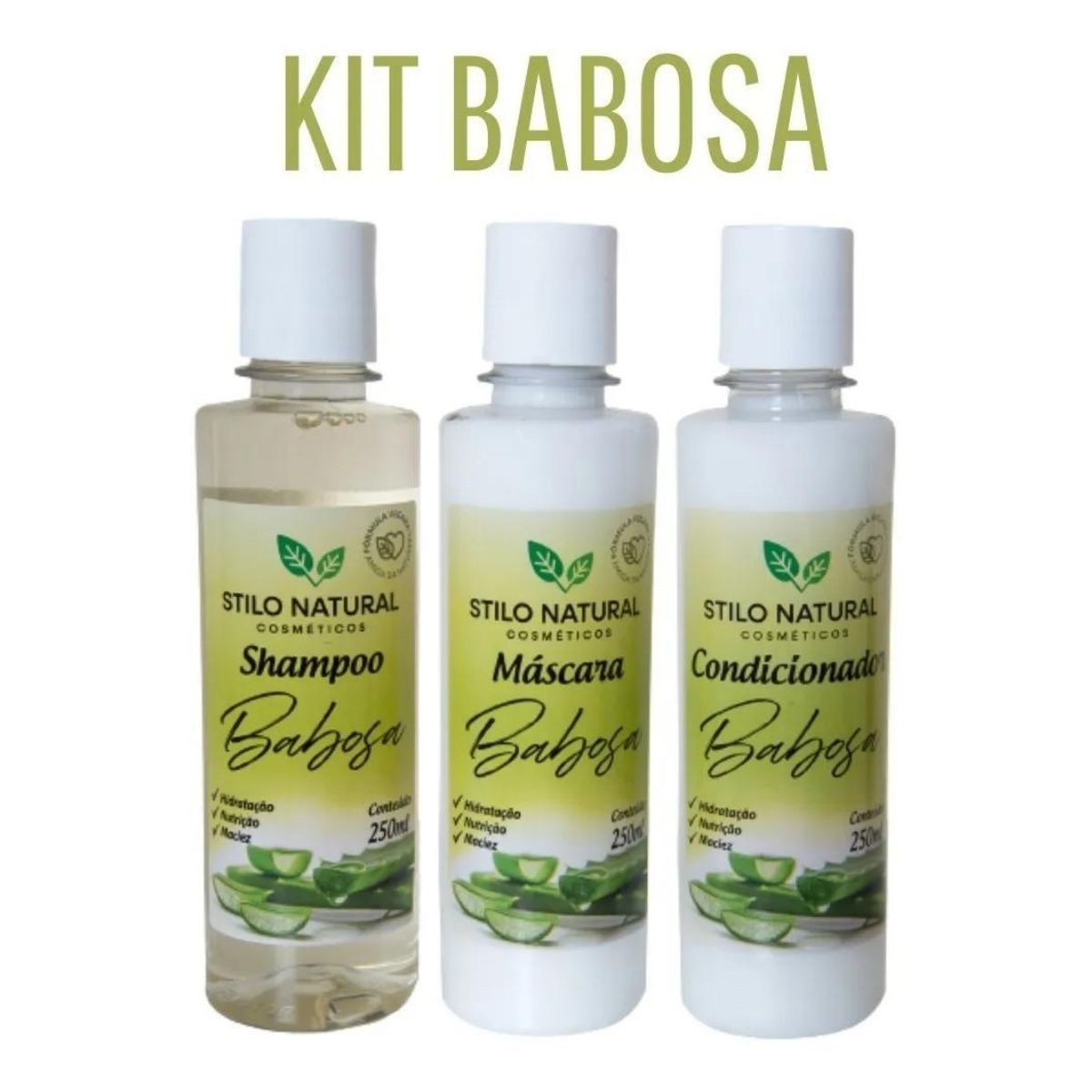 KIT de Babosa - Shampoo / Condicionador / Máscara Capilar - 250g