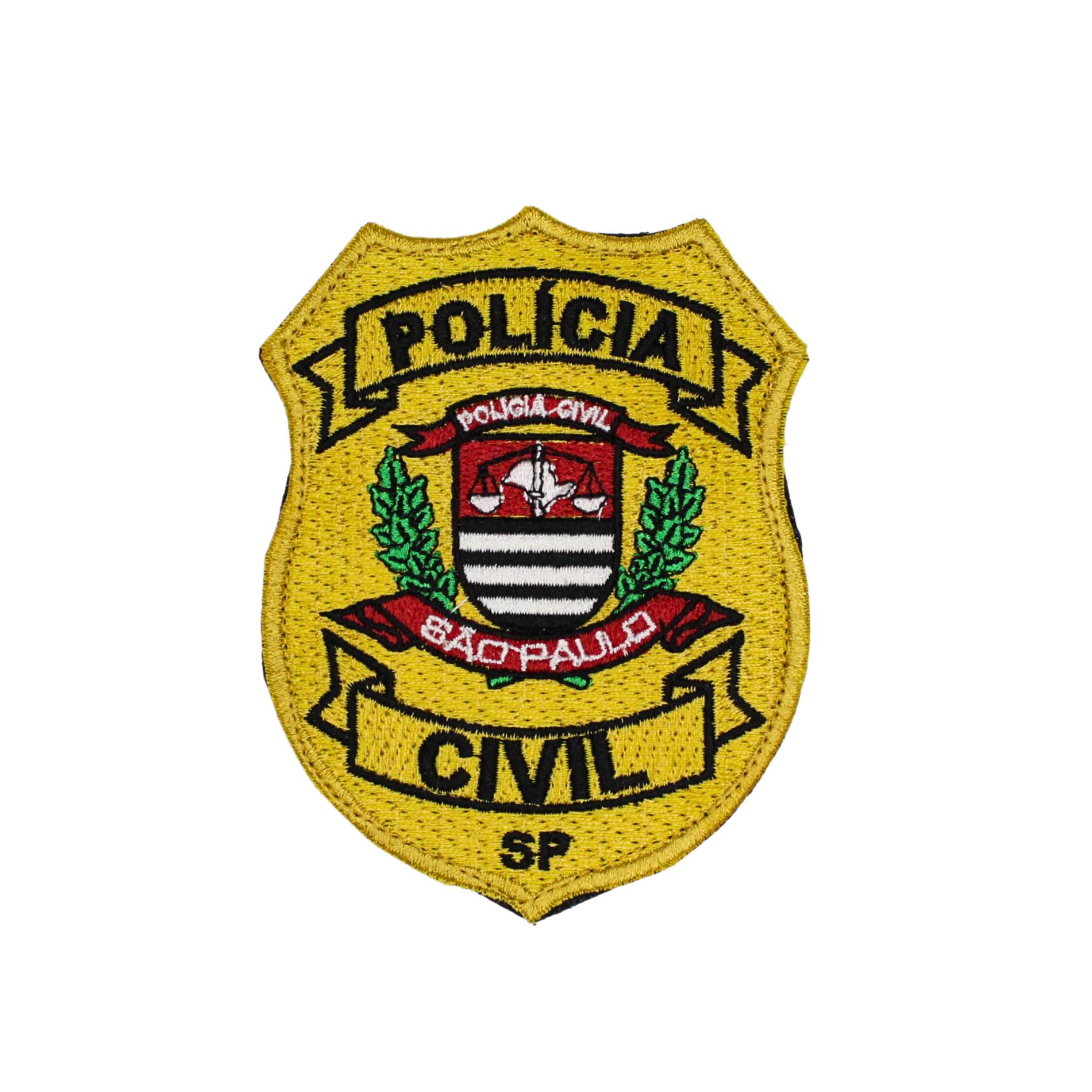 PATCH BORDADO BRASÃO POLÍCIA CIVIL/ SP - COLORIDO