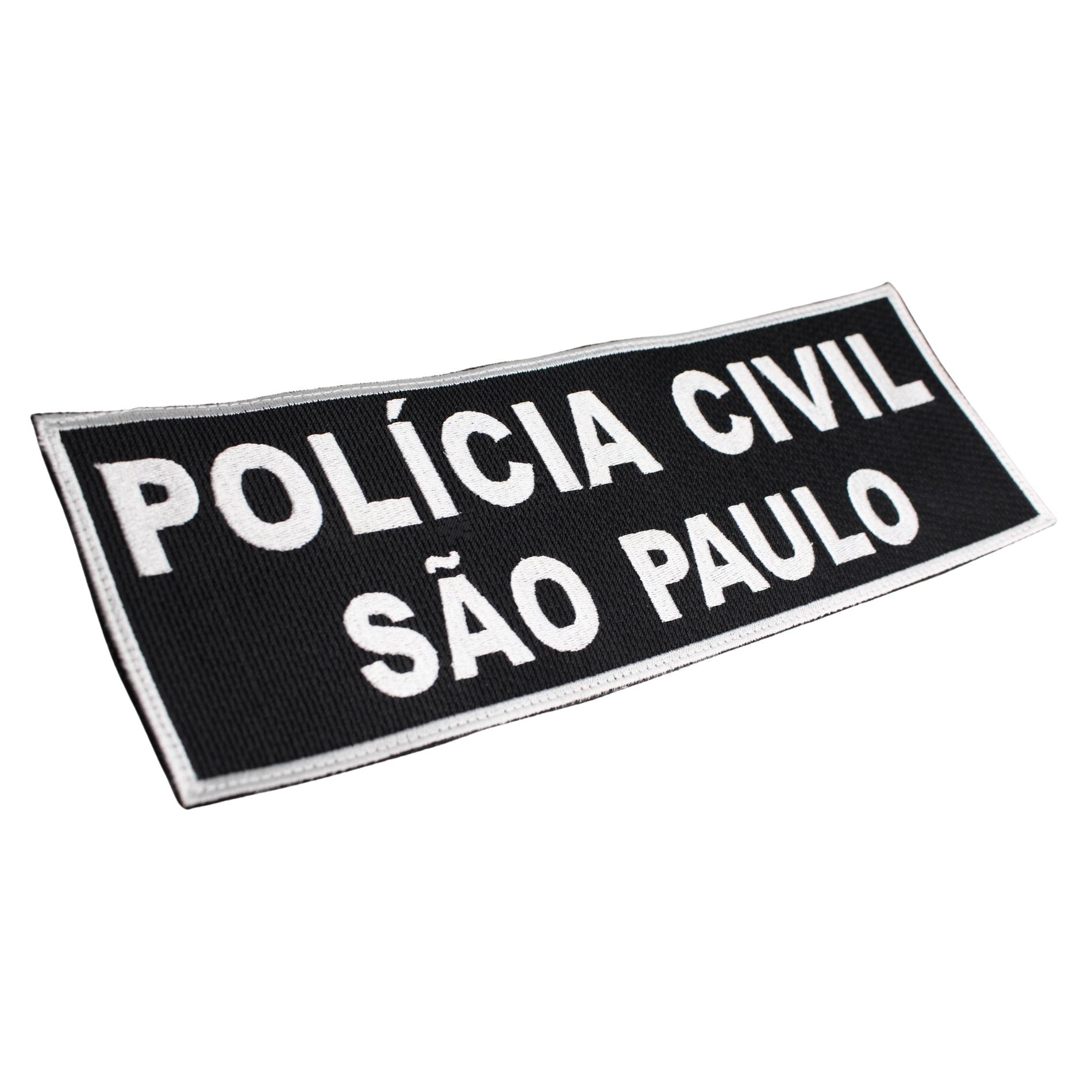 PATCH BORDADO LETREIRO COSTAS POLÍCIA CIVIL/ SP - COLORIDO