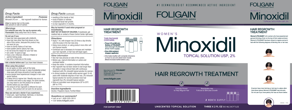 Minoxidil Foligain 2% - Para Mulheres Caixa Lacrada (3 Frascos)