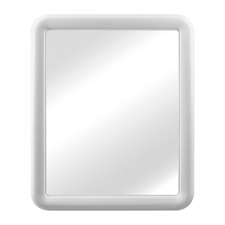 Espelho Emoldurado Quadrado plástico de parede na cor Branco - Atlas