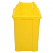 Lixeira Plástica 100 litros Quadrada com tampa vai-vem na cor Amarela Q100 - JSN