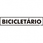 Placa Sinalização Bicicletário 6,5x30cm - Encartale