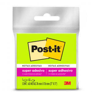 Bloco de Notas Super Adesivas Post-it®, Verde, 7.6 cm x 7.6 cm, 45 Folhas