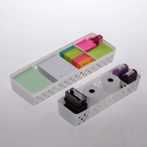 Box Organizador Quadratta com Divisórias 26x8x5cm Branco - Paramount