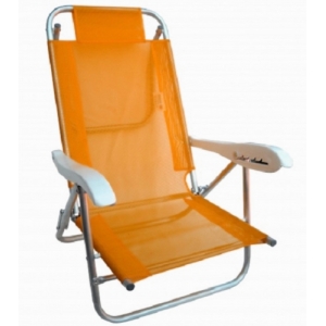 Cadeira Praia em Alumínio 6 Posições c/Apoio Sannet Cores Sortidas - Ronchetti