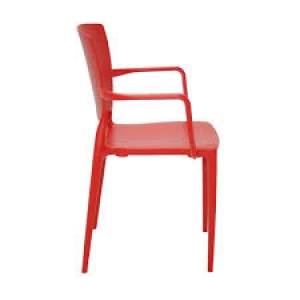 Cadeira Tramontina Sofia Vermelha com Braços Encosto Fechado em Polipropileno e Fibra de Vidro Tramontina