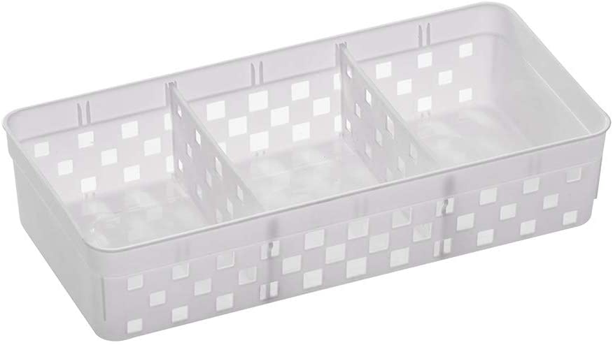 Box Organizador Quadratta com Divisórias 23x11x5cm Branco - Paramount