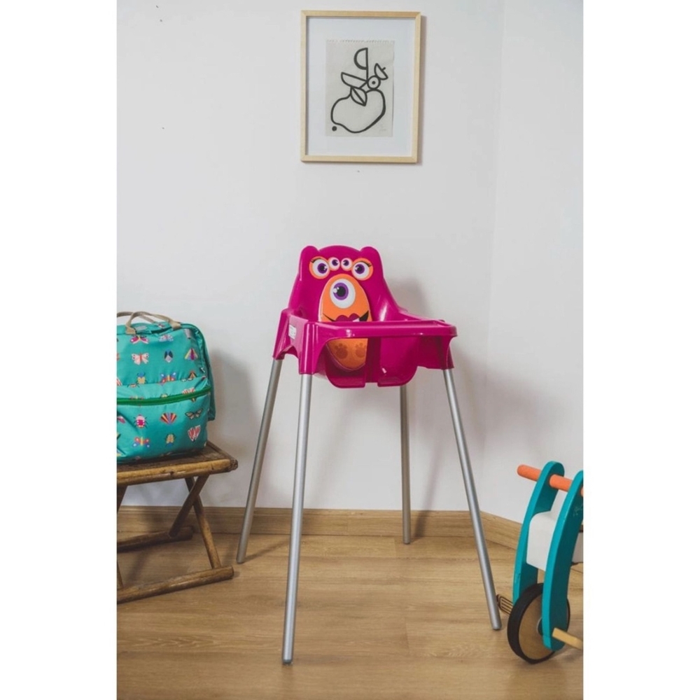 Cadeira para Refeição Infantil Tramontina Teddy em Polipropileno Rosa