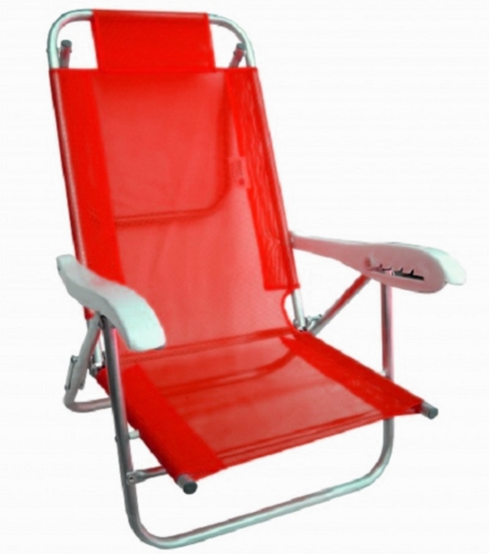 Cadeira Praia em Alumínio 6 Posições c/Apoio Sannet Cores Sortidas - Ronchetti