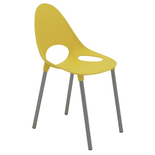 Cadeira Tramontina Elisa Summa em Polipropileno Amarelo com Pernas de Alumínio Anodizado