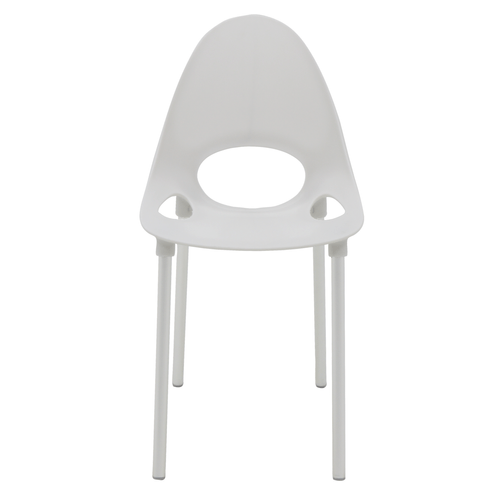 Cadeira Tramontina Elisa Summa em Polipropileno Branco com Pernas de Alumínio Anodizado