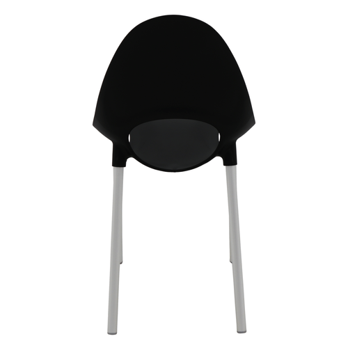 Cadeira Tramontina Elisa Summa em Polipropileno Preto com Pernas de Alumínio Anodizado