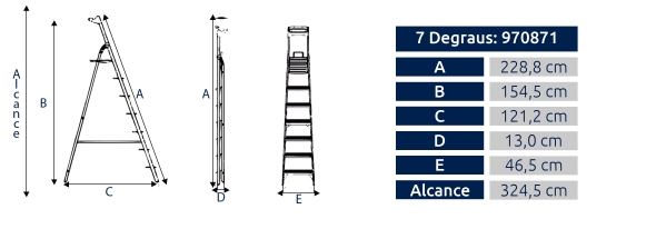 Escada Alumínio Confort 7 Degraus - Alumasa