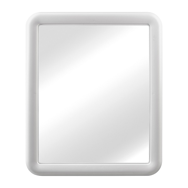 Espelho Emoldurado Quadrado plástico de parede na cor Branco - Atlas