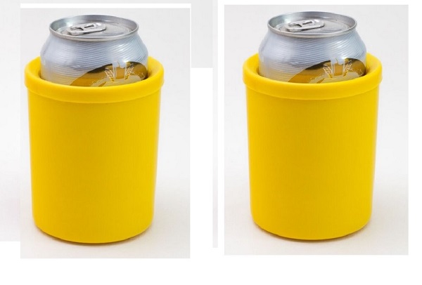 Kit com 2 Porta Lata 350ml Amarelo Liso - Ice Pack