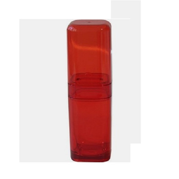 Porta-escova com tampa Splash 6,5 x 6,5 x 22,5 cm na cor Vermelho - Coza