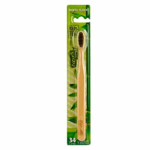 Escova Dental De Bambu E Cerdas De Carvao Ativado - Orgânico Natural