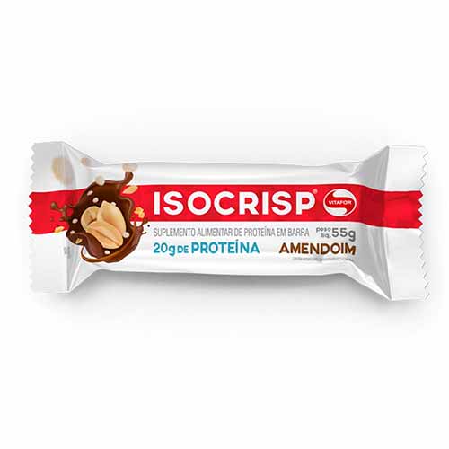Isocrisp Bar Amendoim 55g - Vitafor