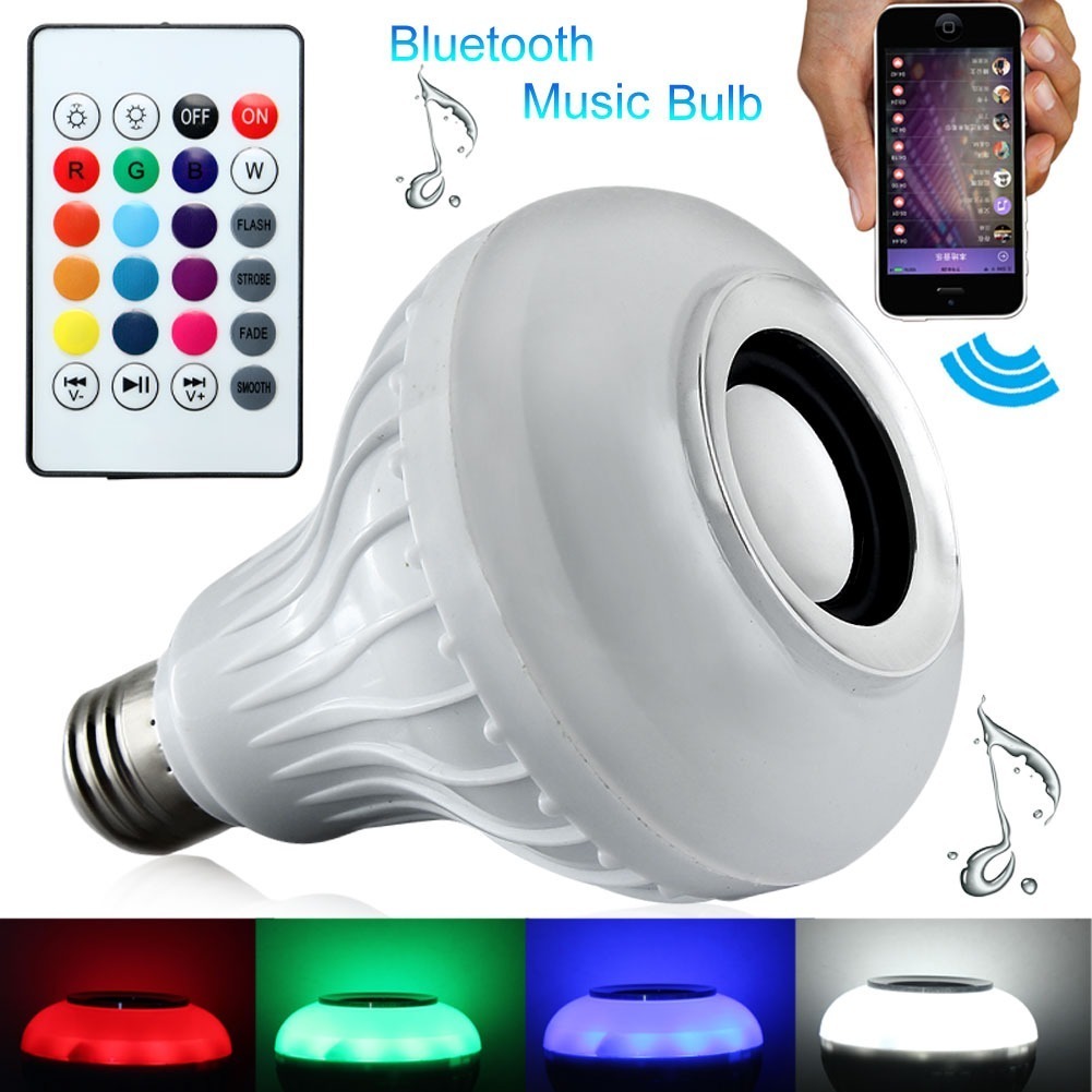 Lâmpada de LED RGB Musical Bluetooth Com Controle Remoto Bivolt Dunalux