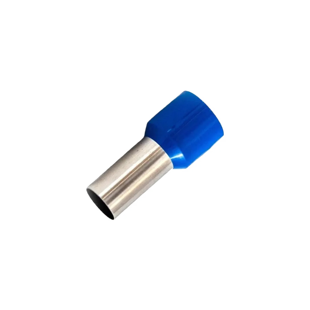 Terminal Tubular Ilhos Simples 16mm Azul Pacote com 20 Eletrokit