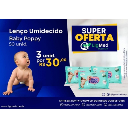 COMBO LENÇO UMEDECIDO BABY POPPY