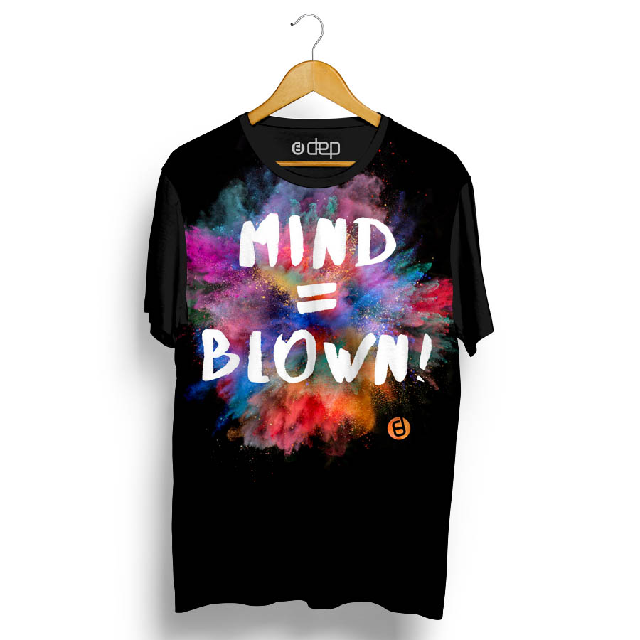 Camiseta Dep Mind = Blow Fundo Colorido Preta