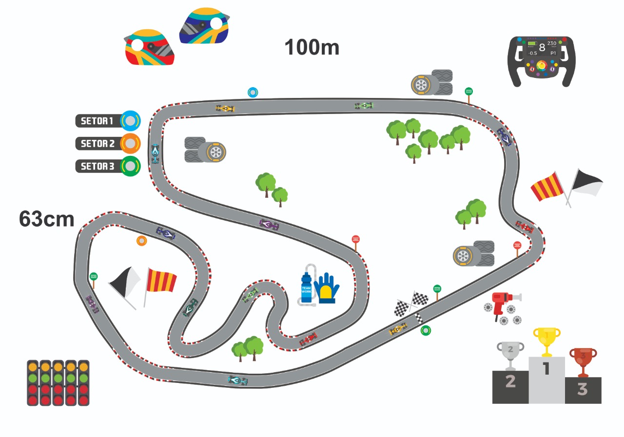 Adesivo de Parede Infantil Pista de Fórmula 1 - Interlagos