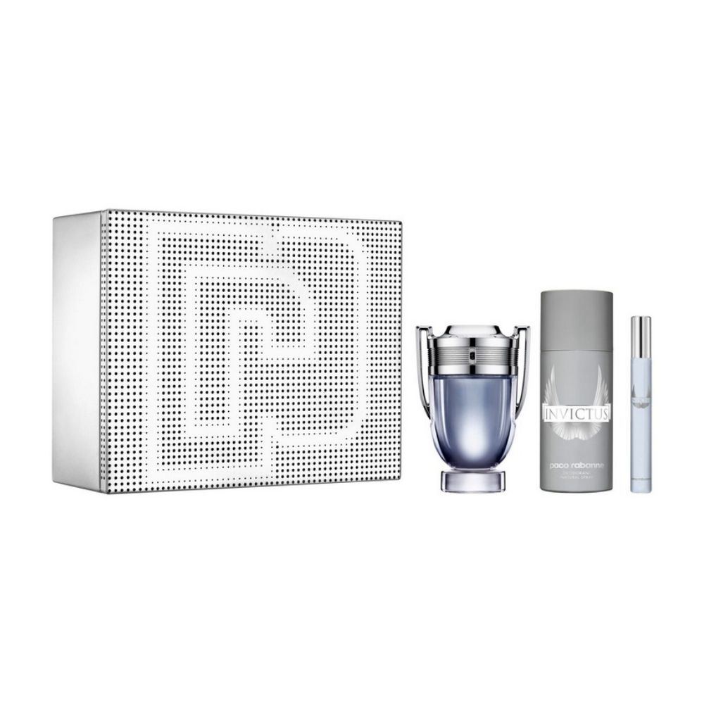 Kit Invictus Perfume Desodorante e Travel Spray Paco Rabanne