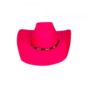 Chapéu Colors Cavaleiro II aba Formada Fibra Natural Rosa com Proteção UV