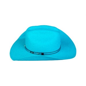 Chapéu Colors Country aba Formada Fibra Natural Azul com Proteção UV