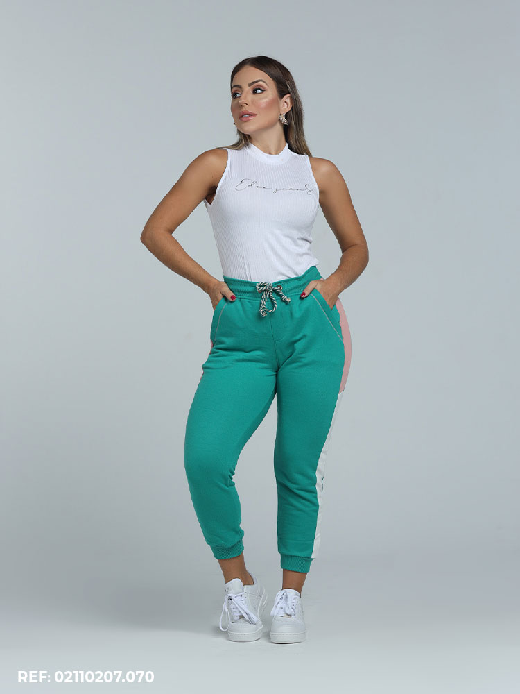 Calça Cropped Feminina Jogging Moletom - Edex Jeans