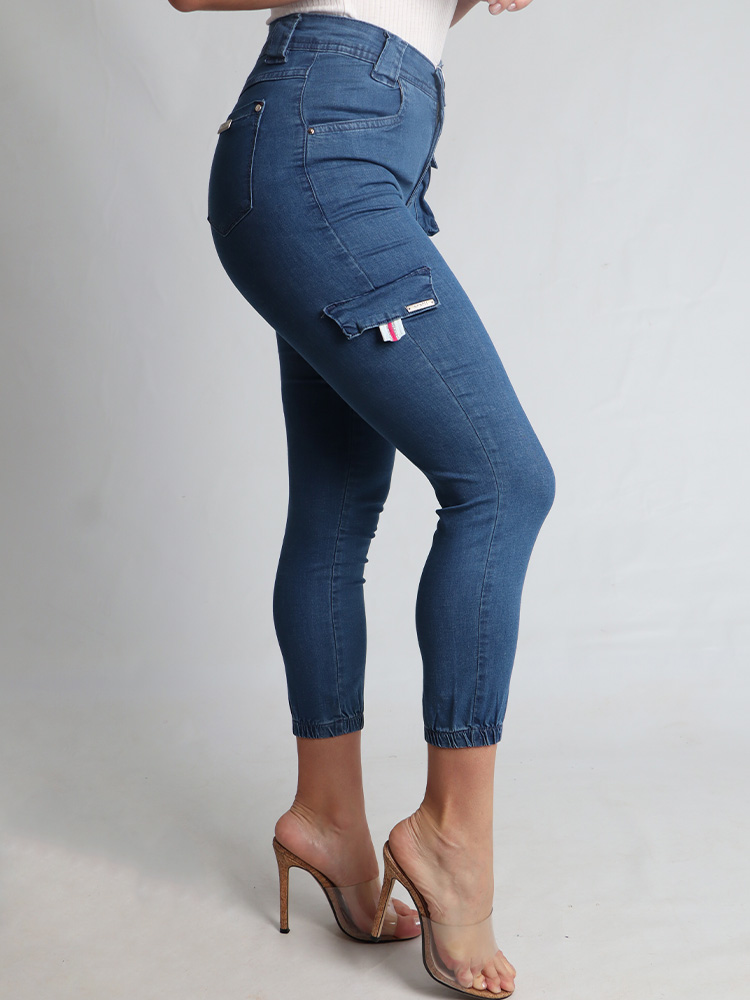 Calça Cropped Feminina Juliana Utilitária Cinto - Edex Jeans