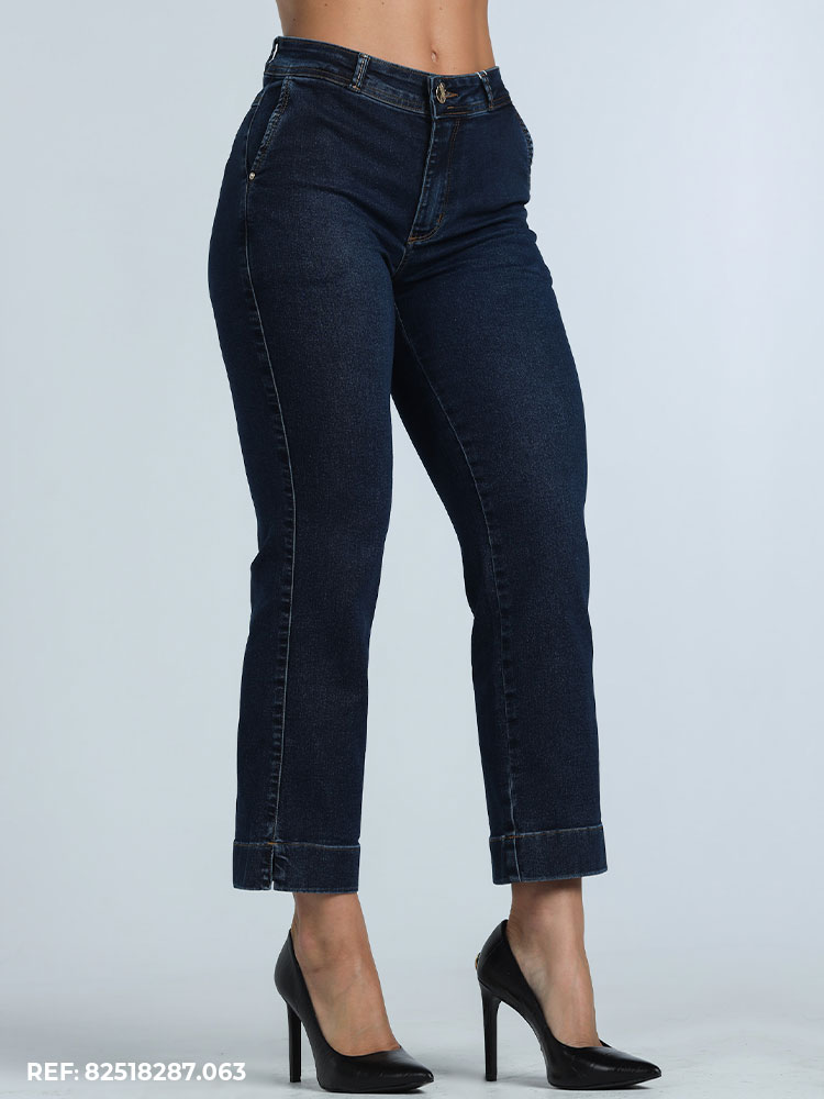 Calça Cropped Feminina Leg Loose Safira - Edex Jeans