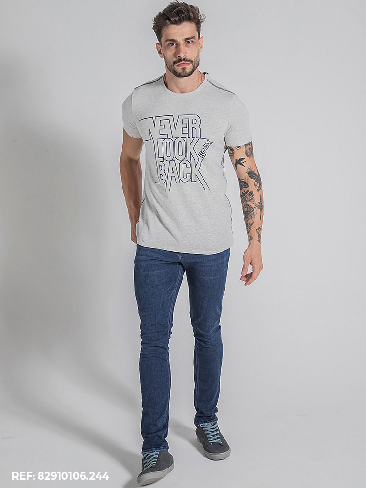 T-shirt Masculina Slim Gola O - Edex Jeans