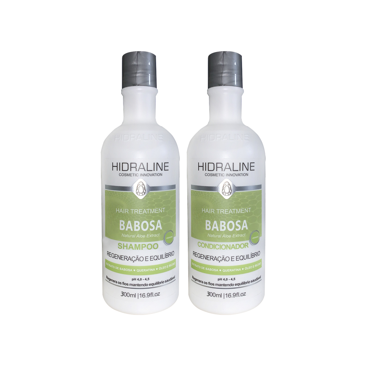 Kit Babosa Rápido Shampoo e Condicionador 300ml - Hidraline