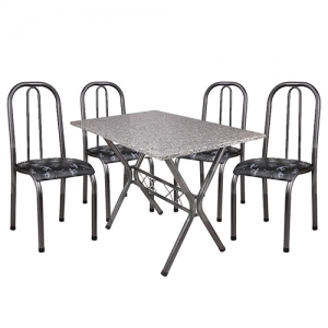 Conjunto de Mesa Quality Roma Ocre 1,20X0,80m com 4 Cadeiras