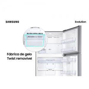 Geladeira Samsung Evolution RT46 Frost Free Inverter Duplex Inox Look 460L PowerVolt RT46K6A4KS9/FZ