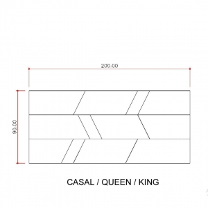 Cabeceira Queen Zig Zag irregular horizontal