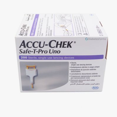 Lancetas Accu-Chek Safe-T Pro Uno com 200 unidades