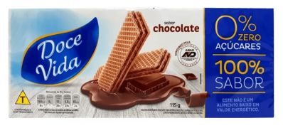 Wafer Doce Vida Diet Zero Açúcar Sabor Chocolate 115g