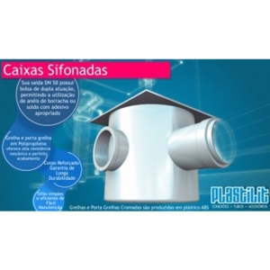 Caixa Sifonada Plastilit PVC com Grelha Cromada 150x150x50mm