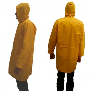 Capa de Chuva Plástica PVC Forrada Amarela Grande Plastcor