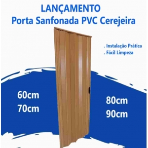 Porta Sanfonada BelPlast de PVC com 70cm x 2,10M Cerejeira